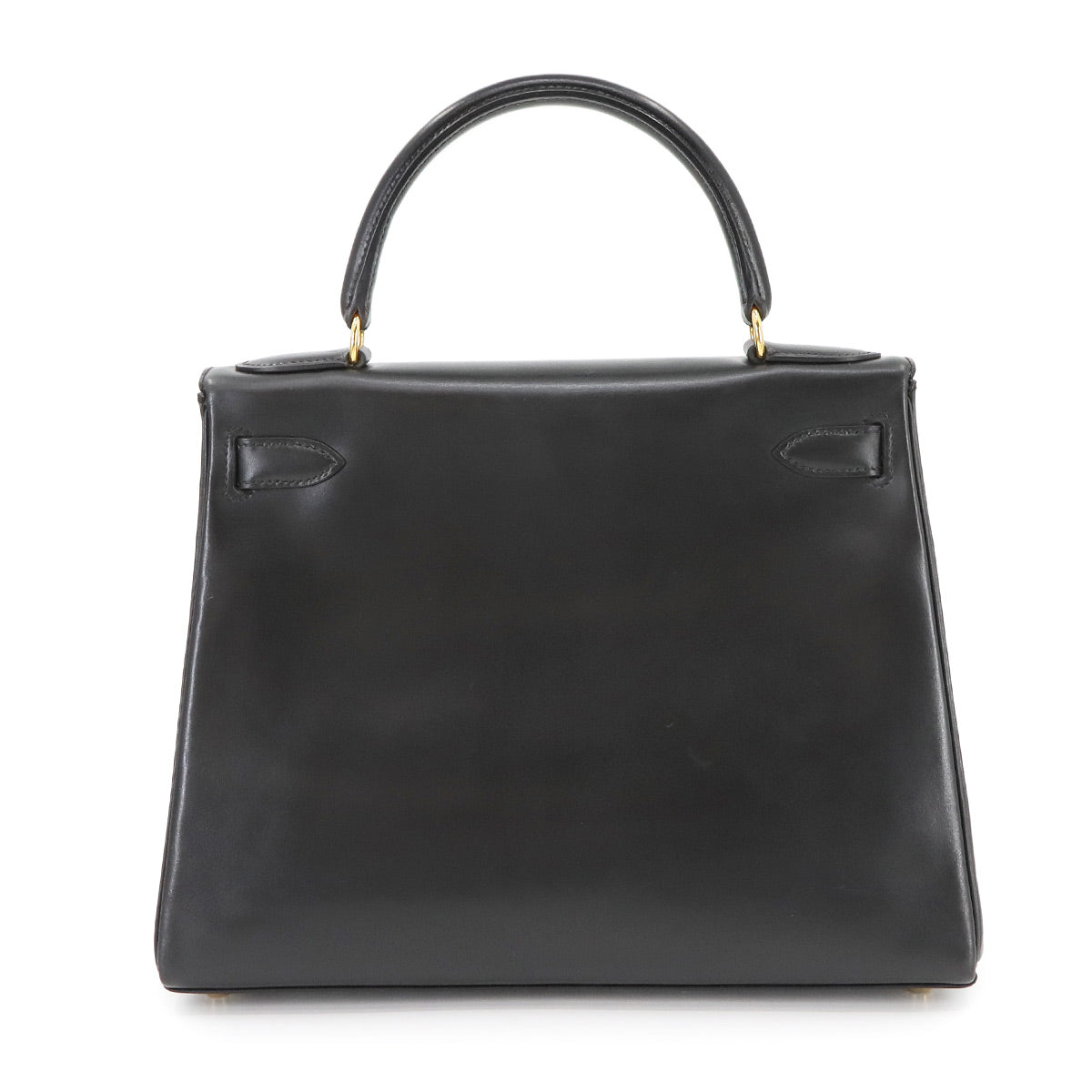 HKelly 28 Box Calf Leather Black 2way Hand Shoulder Bag Purse