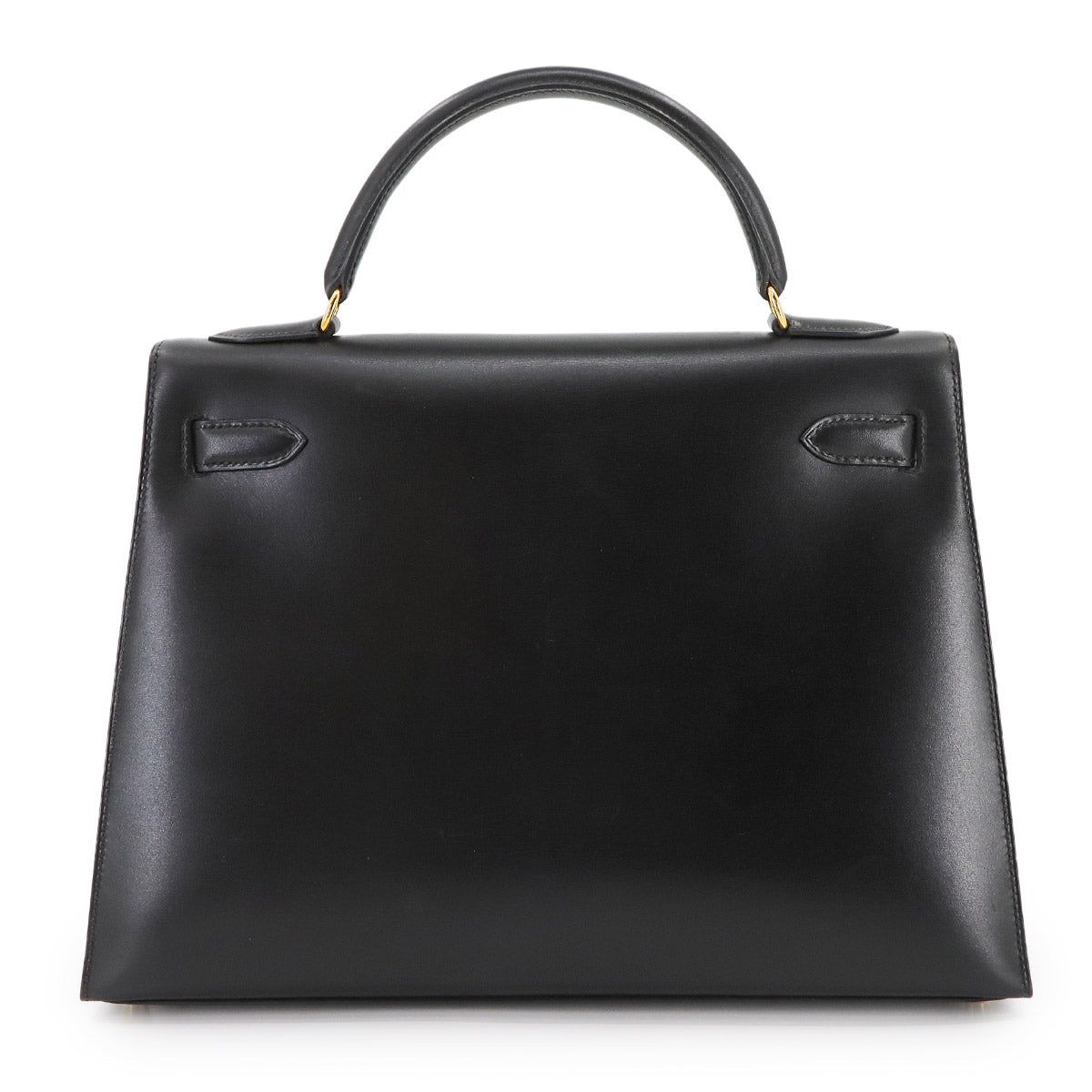 Kelly 32 Box calf Black 2way Hand Shoulder Bag Purse