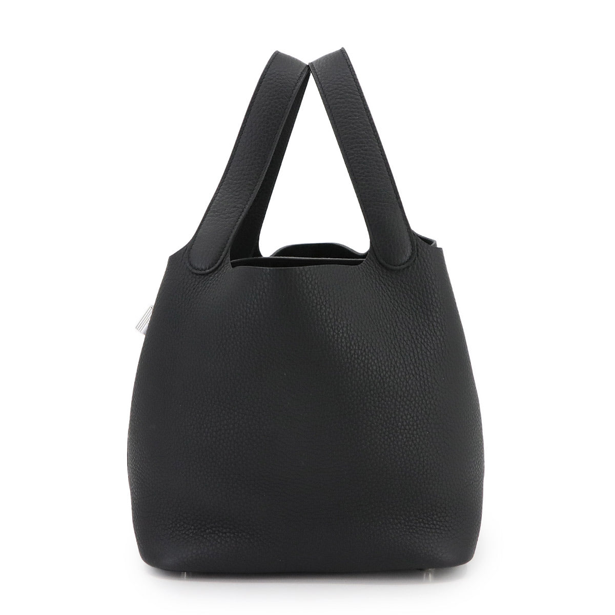 Picotin Lock MM Hand Bag Taurillon Clemence Black Purse