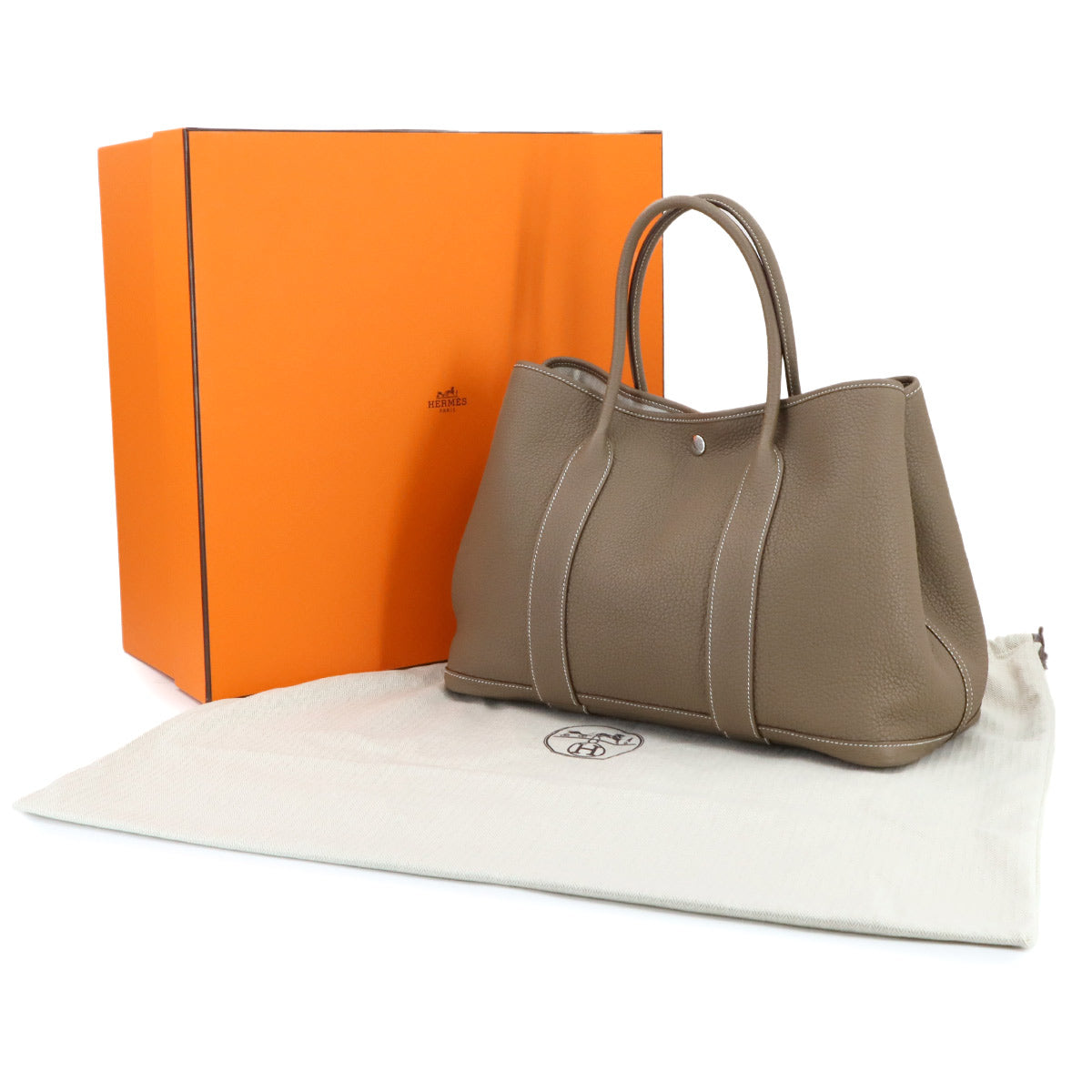 Garden Party 36 PM Tote Bag Negonda Leather Etoupe Purse