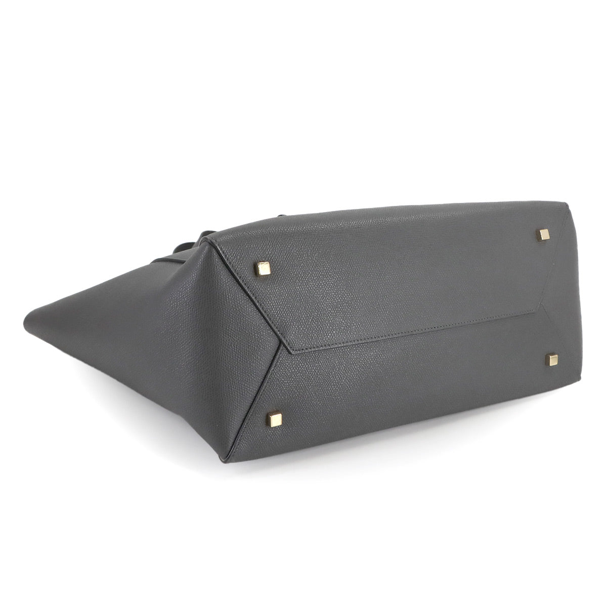 Soft Tote Bag Leather Gray V5B18 Purse