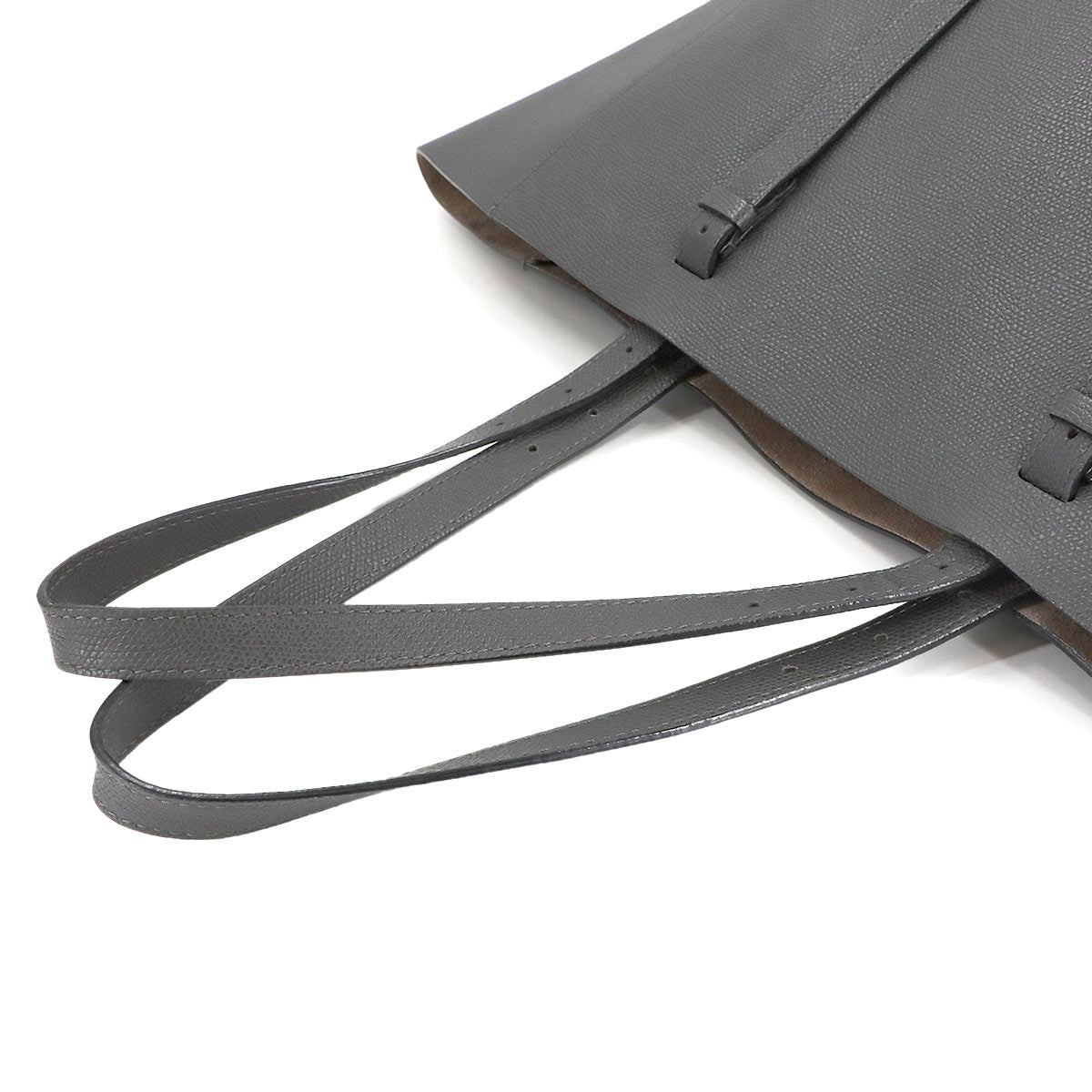 Soft Tote Bag Leather Gray V5B18 Purse