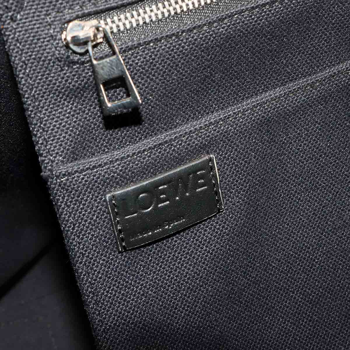 Buckle Horizontal Tote Bag Canvas Leather Black B692L96X03