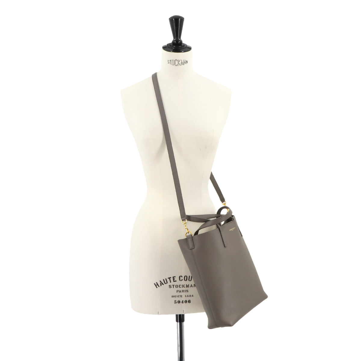 Shopping Toy 2way Tote Shoulder Bag Leather Gray 498612