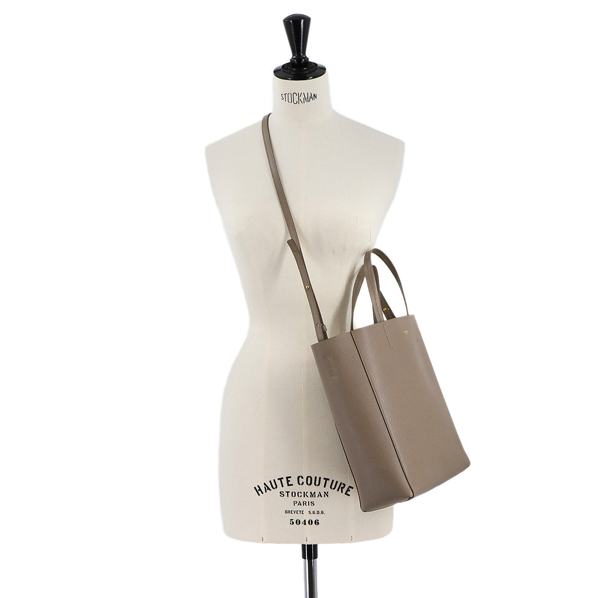 Small Vertical Cabas 2way Tote Shoulder Bag Leather 189813