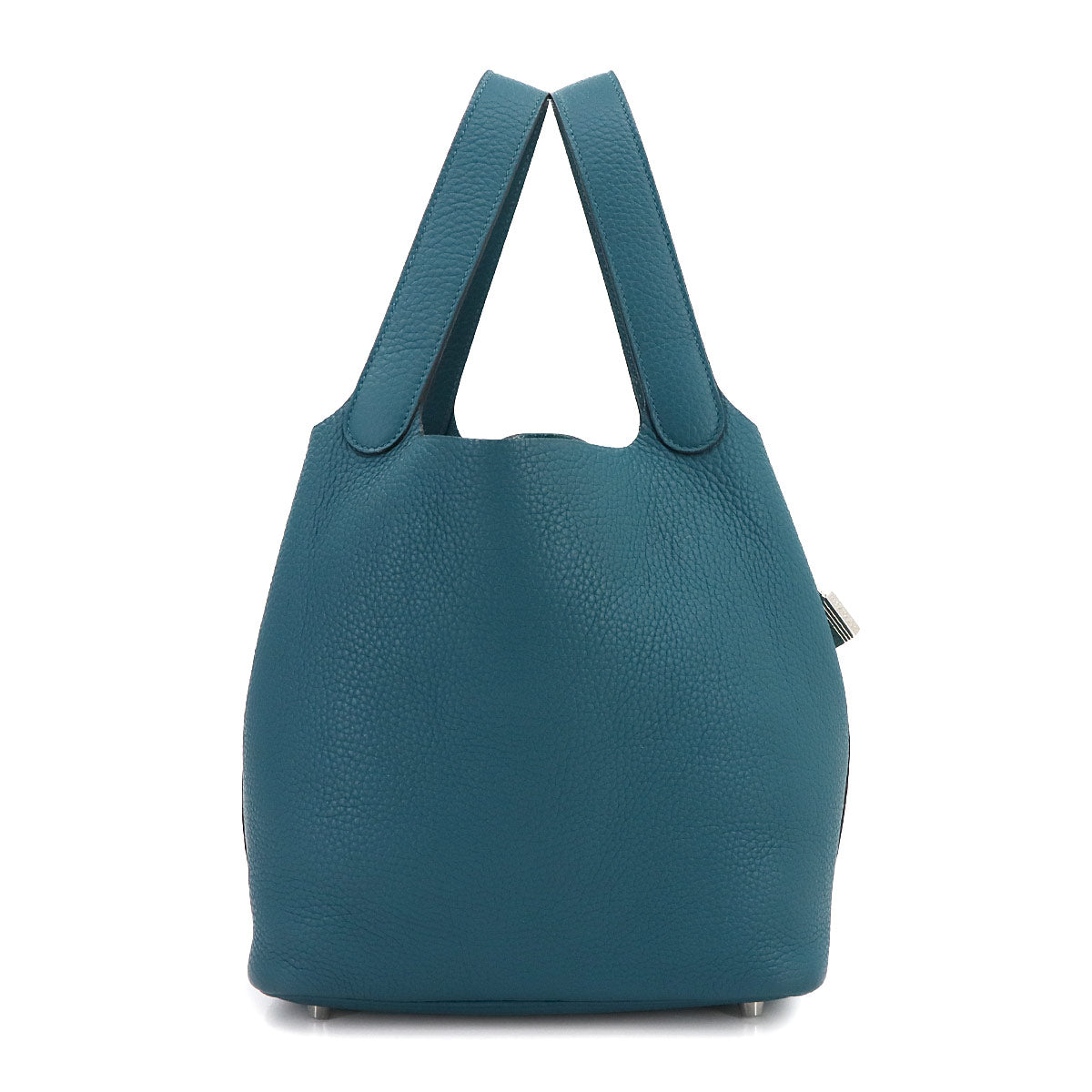 Picotin Lock MM Hand Bag Taurillon Clemence Vert Bosphore