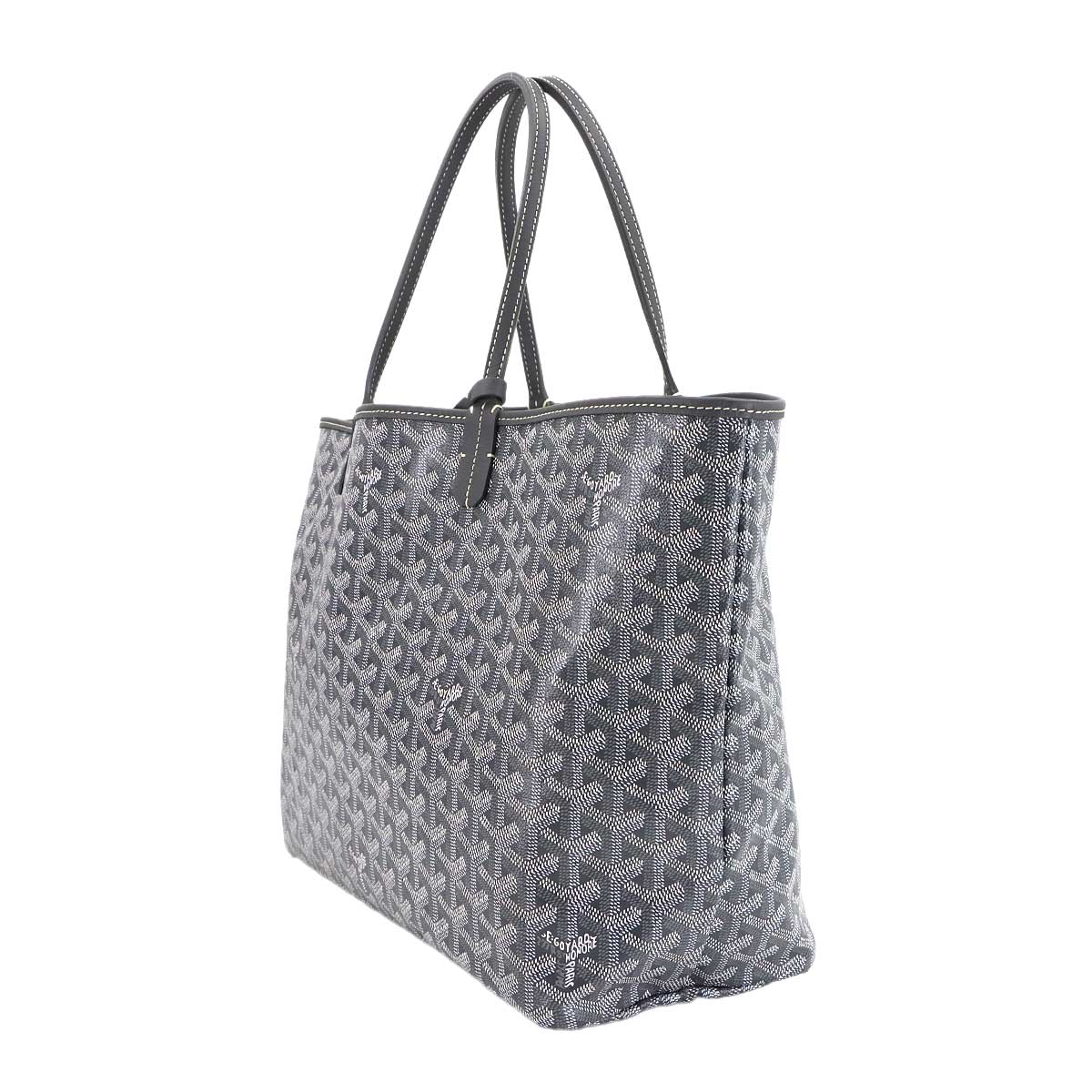 Saint Louis PM Tote Bag PVC Leather Gray Herringbone Unisex