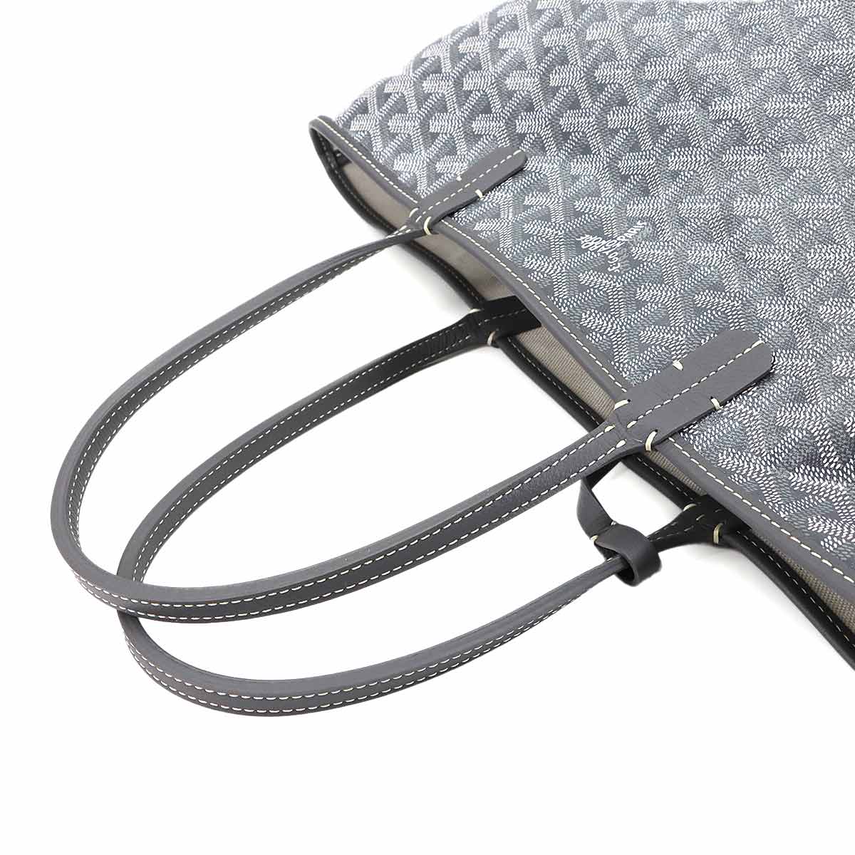 Saint Louis PM Tote Bag PVC Leather Gray Herringbone Unisex