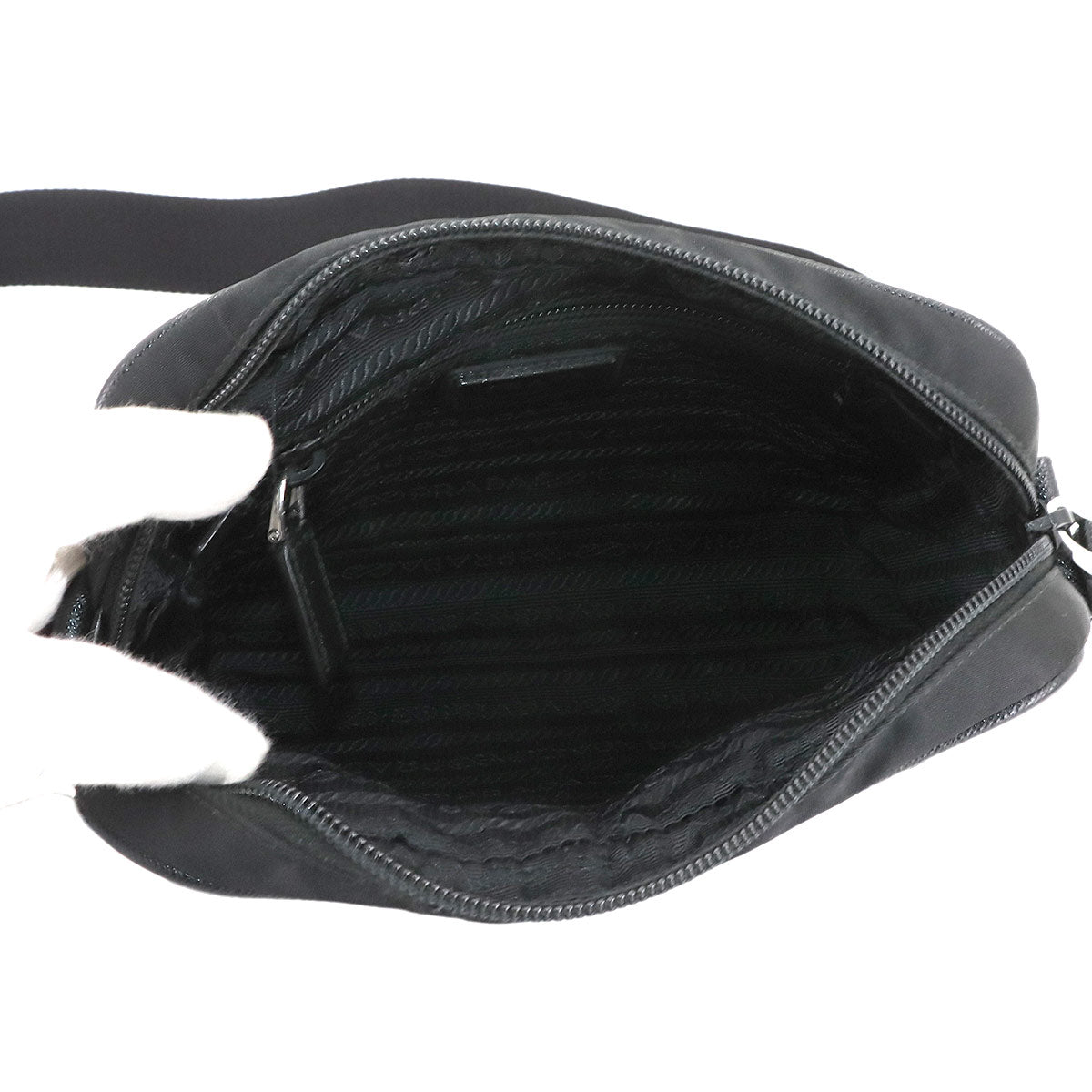 Shoulder Bag Nylon Leather Black 2VH144 Purse
