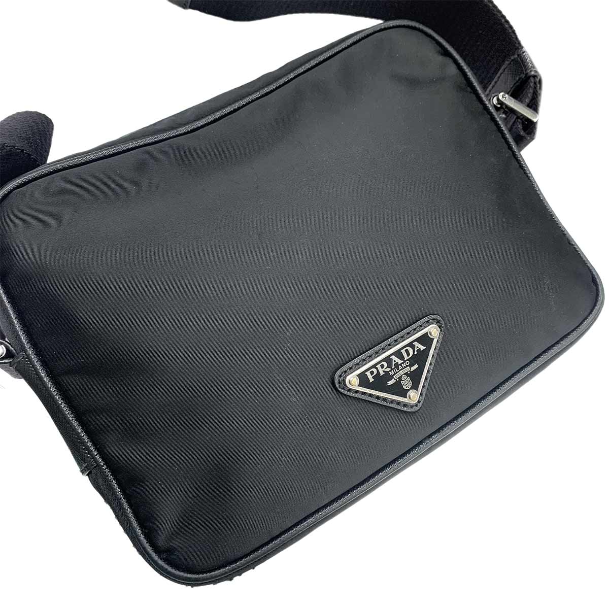 Shoulder Bag Nylon Leather Black 2VH144 Purse