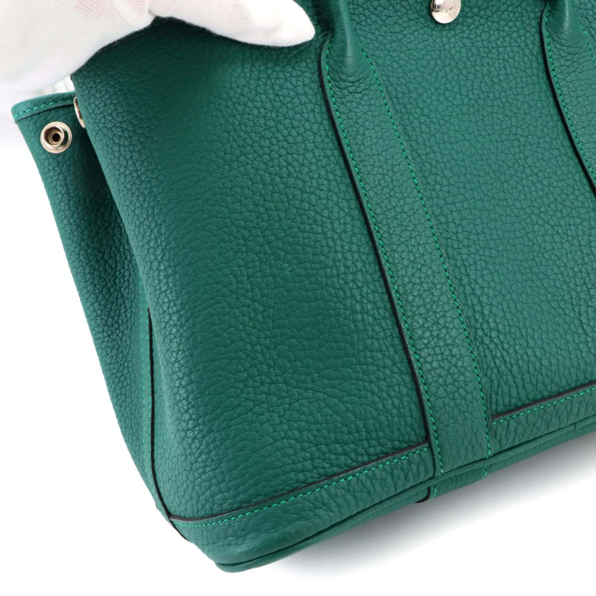 Garden Party TPM Tote Bag Leather Negonda Malachite Purse