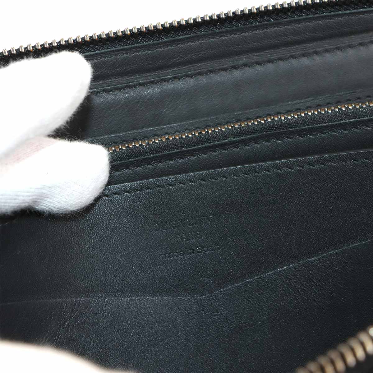 Damier Infini Zippy XL Long Wallet Leather Onyx N61254