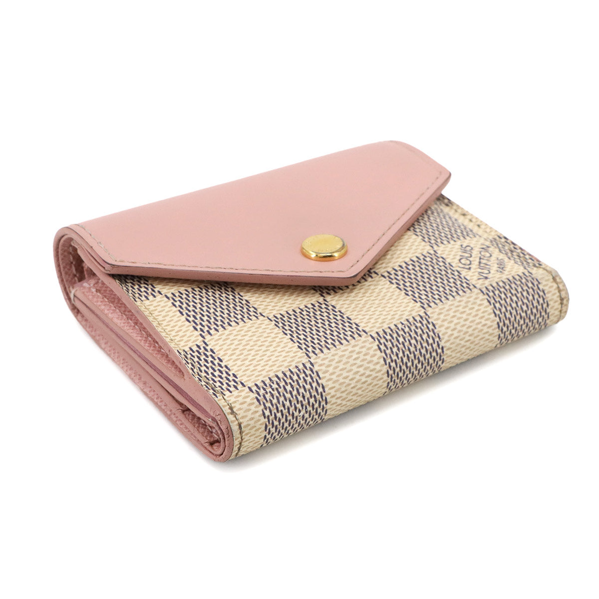 LOUIS VUITTON Damier Azur Portefeiulle Zoe Wallet Rose Ballerine N60292