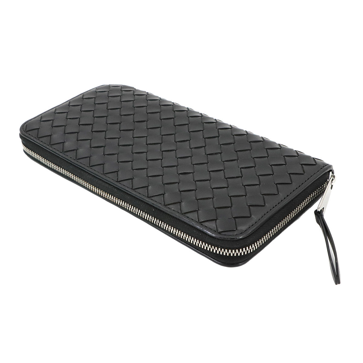 Intrecciato Piccolo Zipped Around Wallet Leather Black