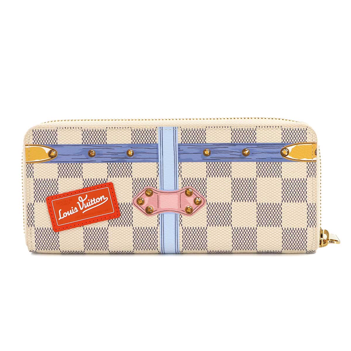 Damier Azur Clemence Wallet Rose Ballerine N60109