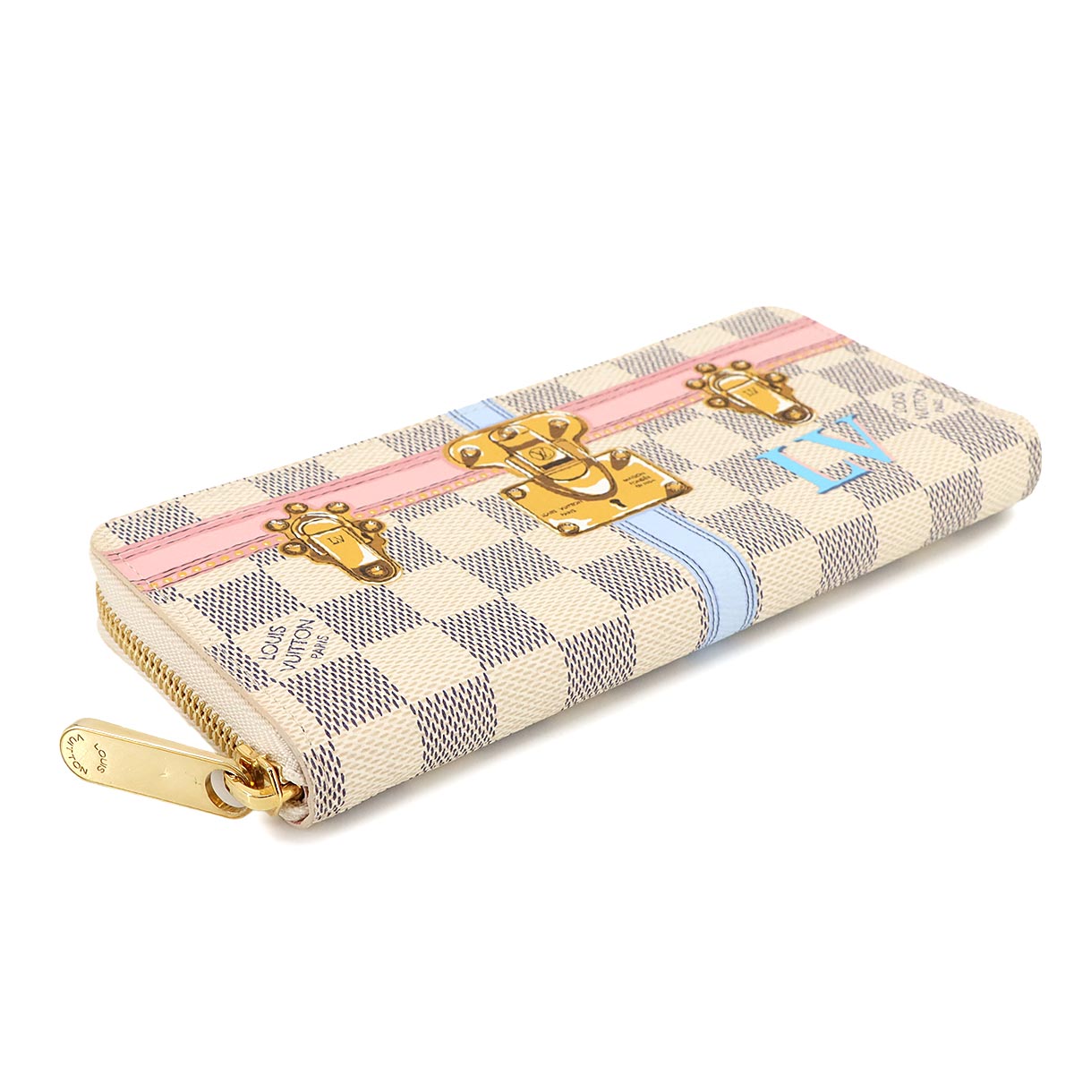 Damier Azur Clemence Wallet Rose Ballerine N60109