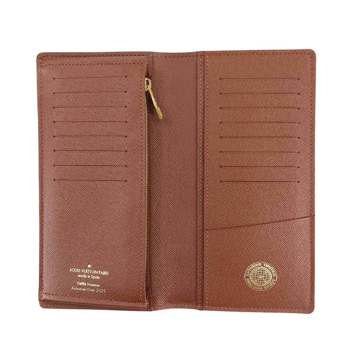 LV Vers Brazza Wallet Damier Ebene Canvas Brown N00141