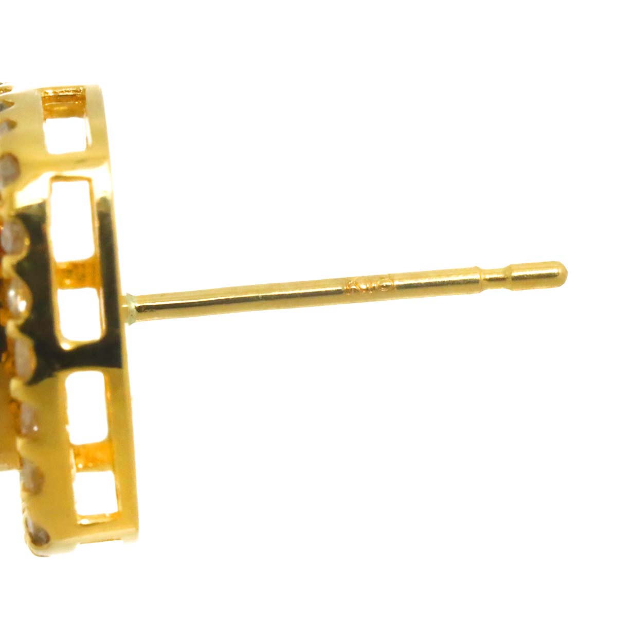 Diamond 0.60ct Earring Pierced 18K K18 WG 750 One Piece only