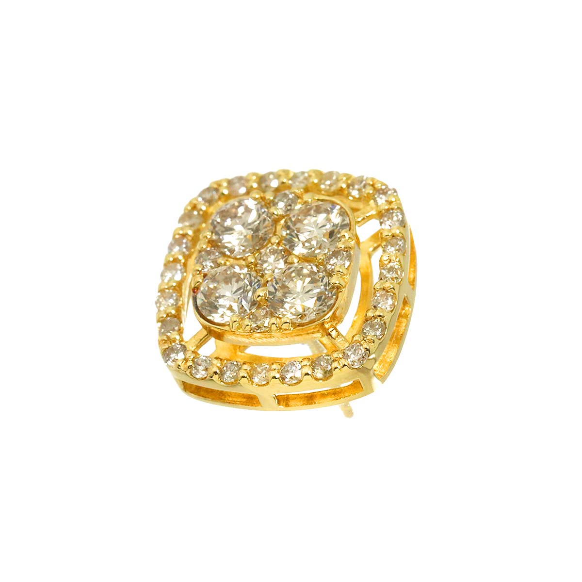 Diamond 0.60ct Earring Pierced 18K K18 WG 750 One Piece only