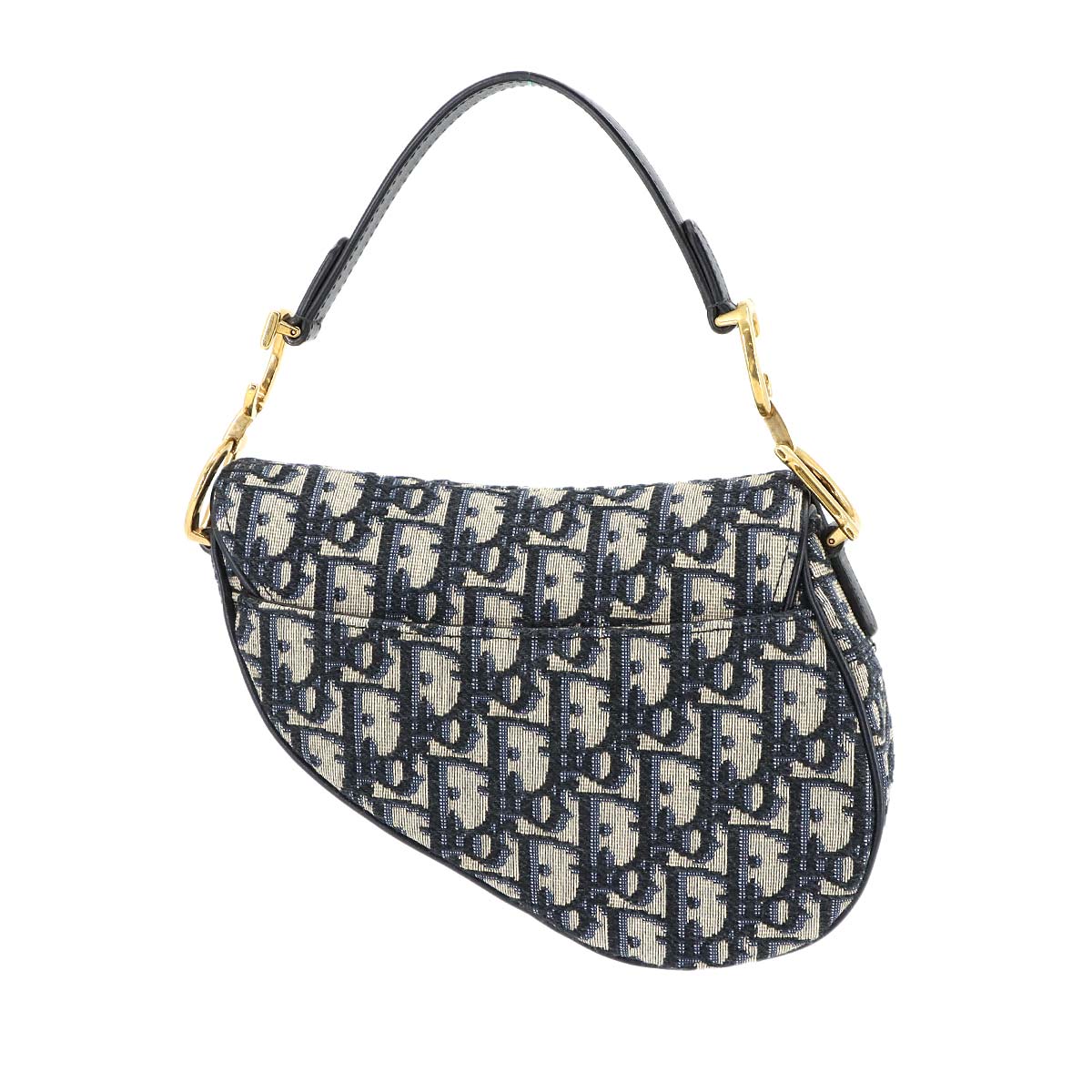 Saddle Mini Hand Bag Canvas Leather Navy M0447CTZQ