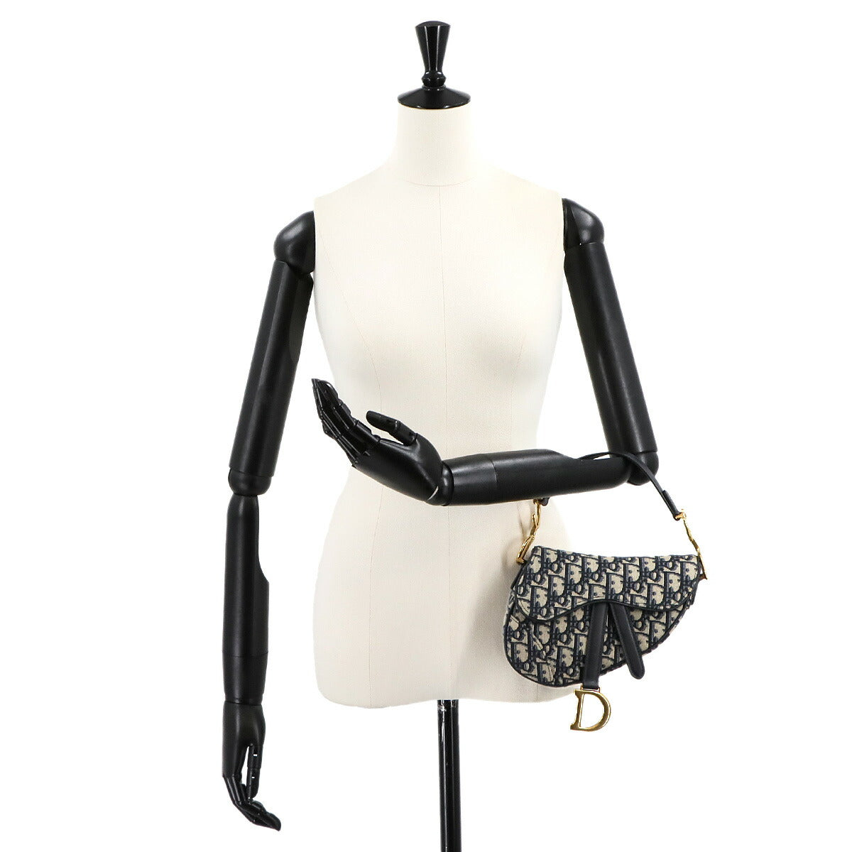 Saddle Mini Hand Bag Canvas Leather Navy M0447CTZQ