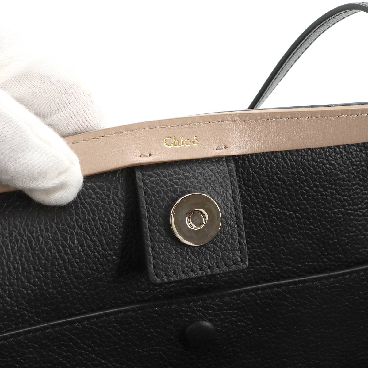 Sense Tote Bag Leather Black Purse