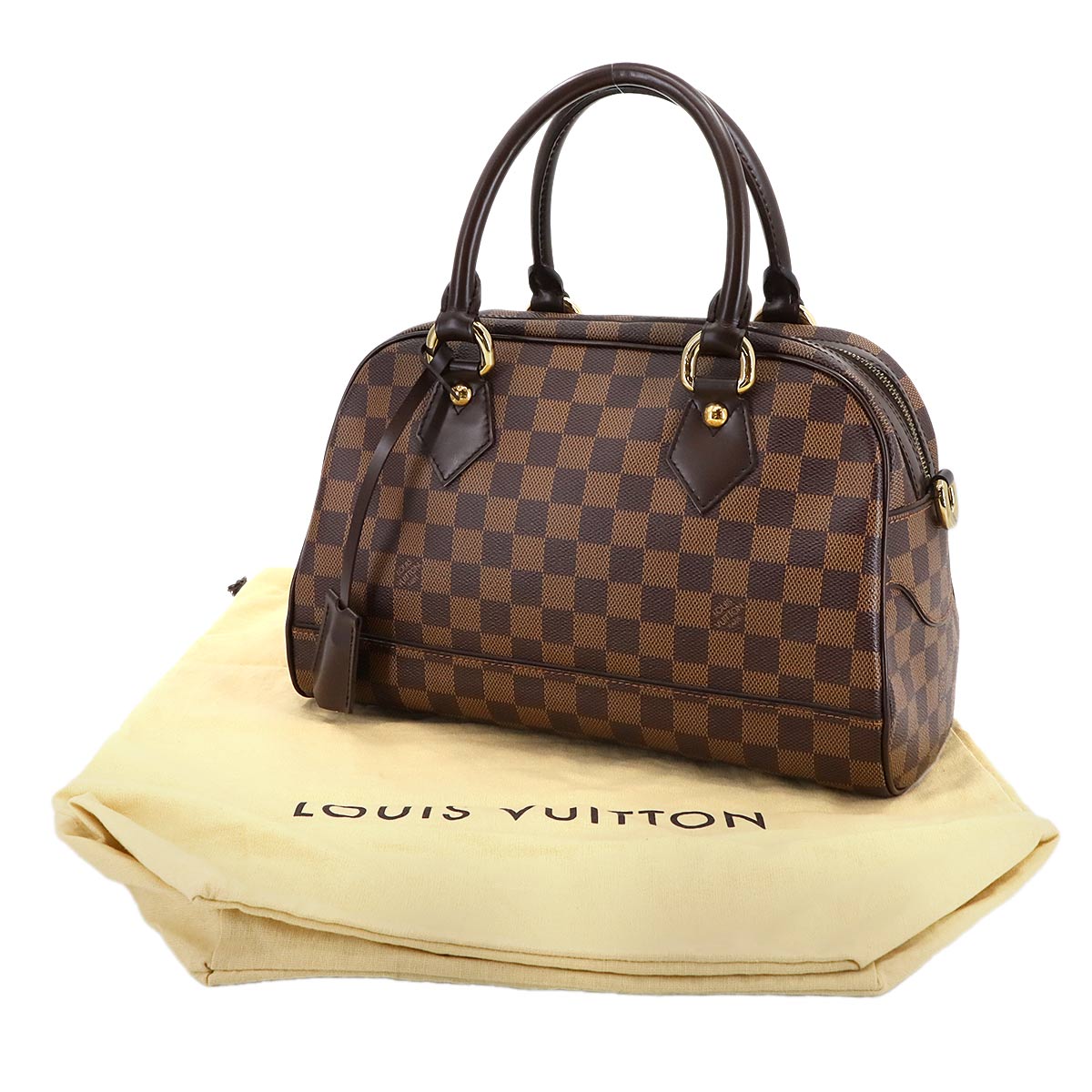 Damier Duomo Hand Bag Ebene Brown N60008 Purse