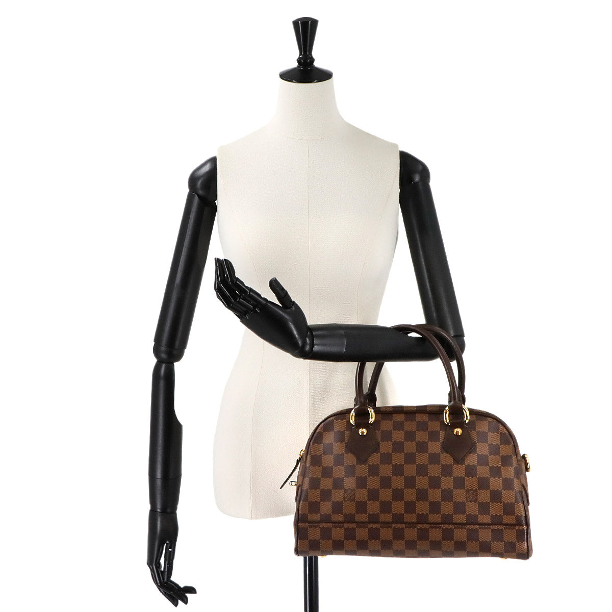 Damier Duomo Hand Bag Ebene Brown N60008 Purse