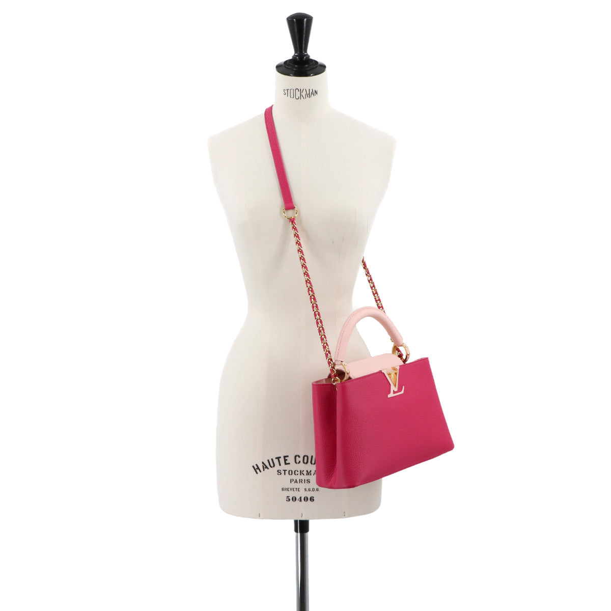 Capucines BB 2way Hand Shoulder Bag Taurillon Pink