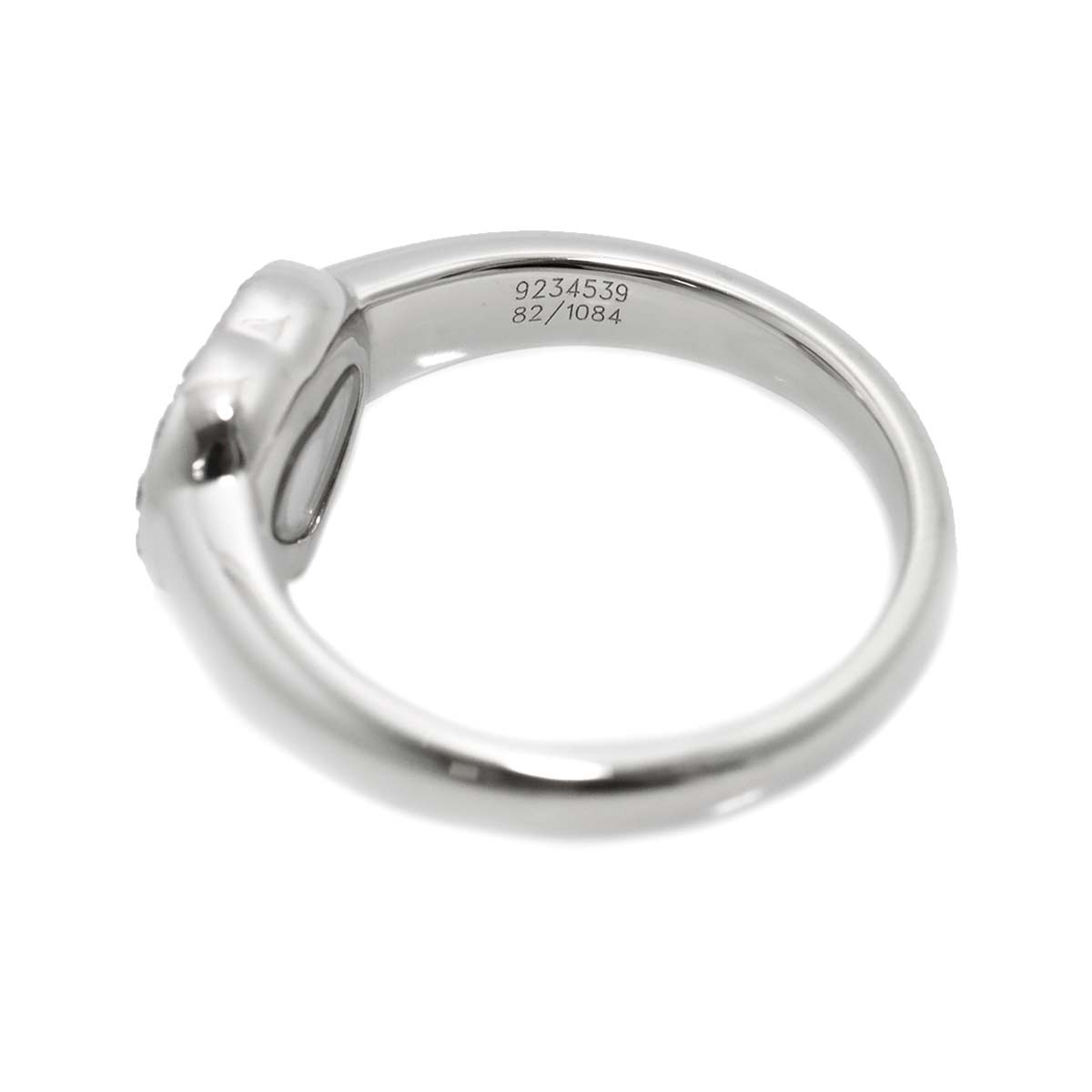 Happy Diamond Heart Ring 18K White Gold 750 Size6.75US)