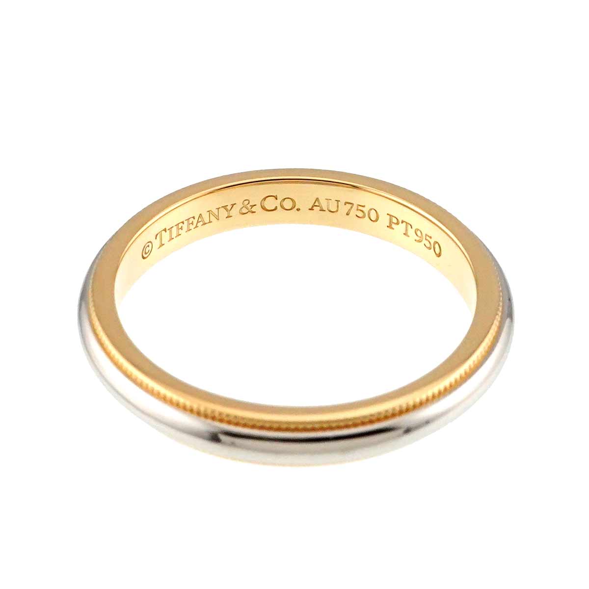 Milgrain Band Ring 18K 750 YG Platinum Size8.75(US)