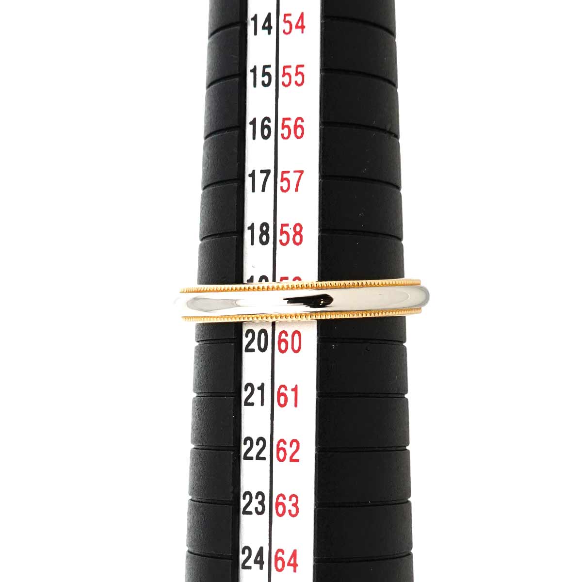 Milgrain Band Ring 18K 750 YG Platinum Size8.75(US)