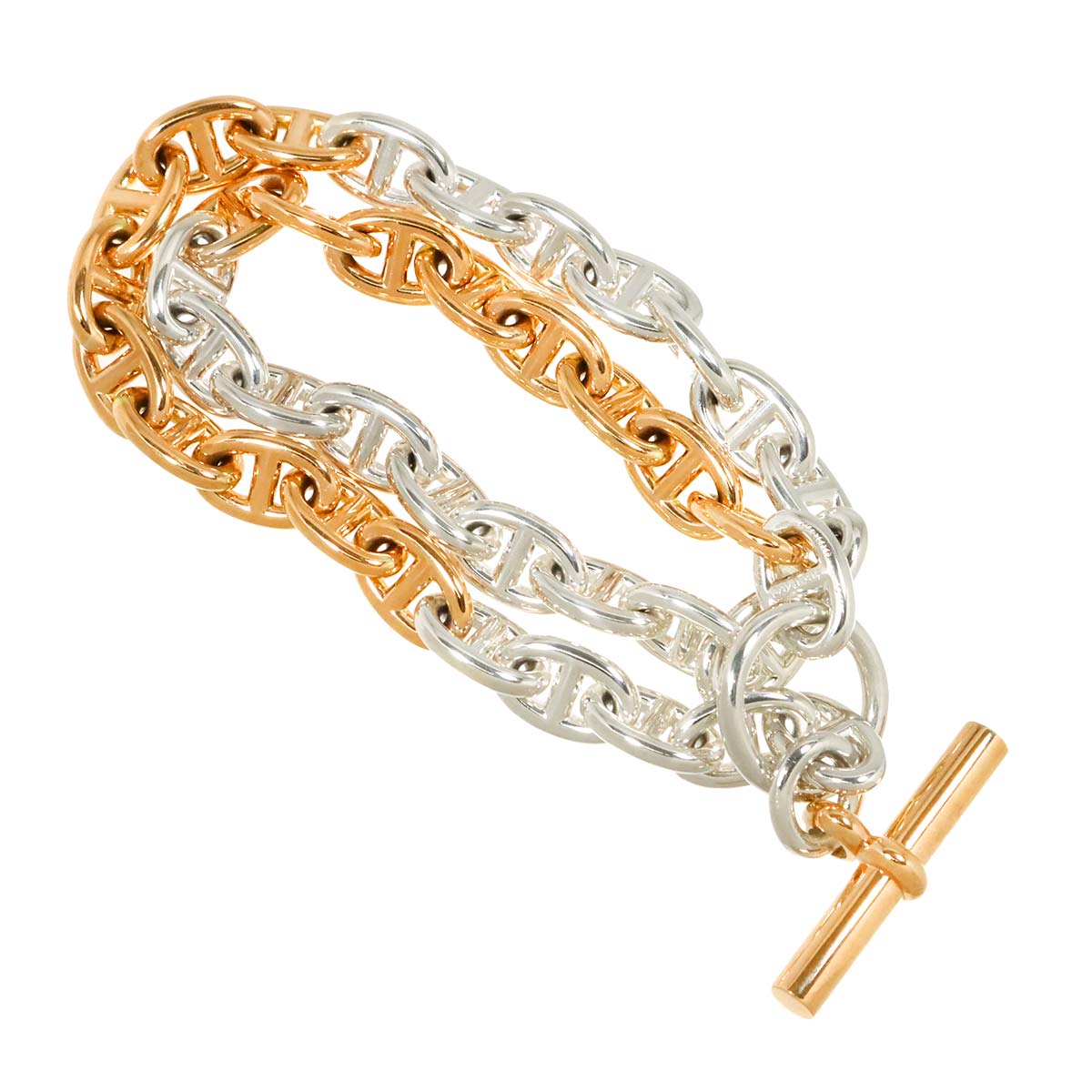 Chaine dancre PM Bracelet Silver 925 18K PG 750