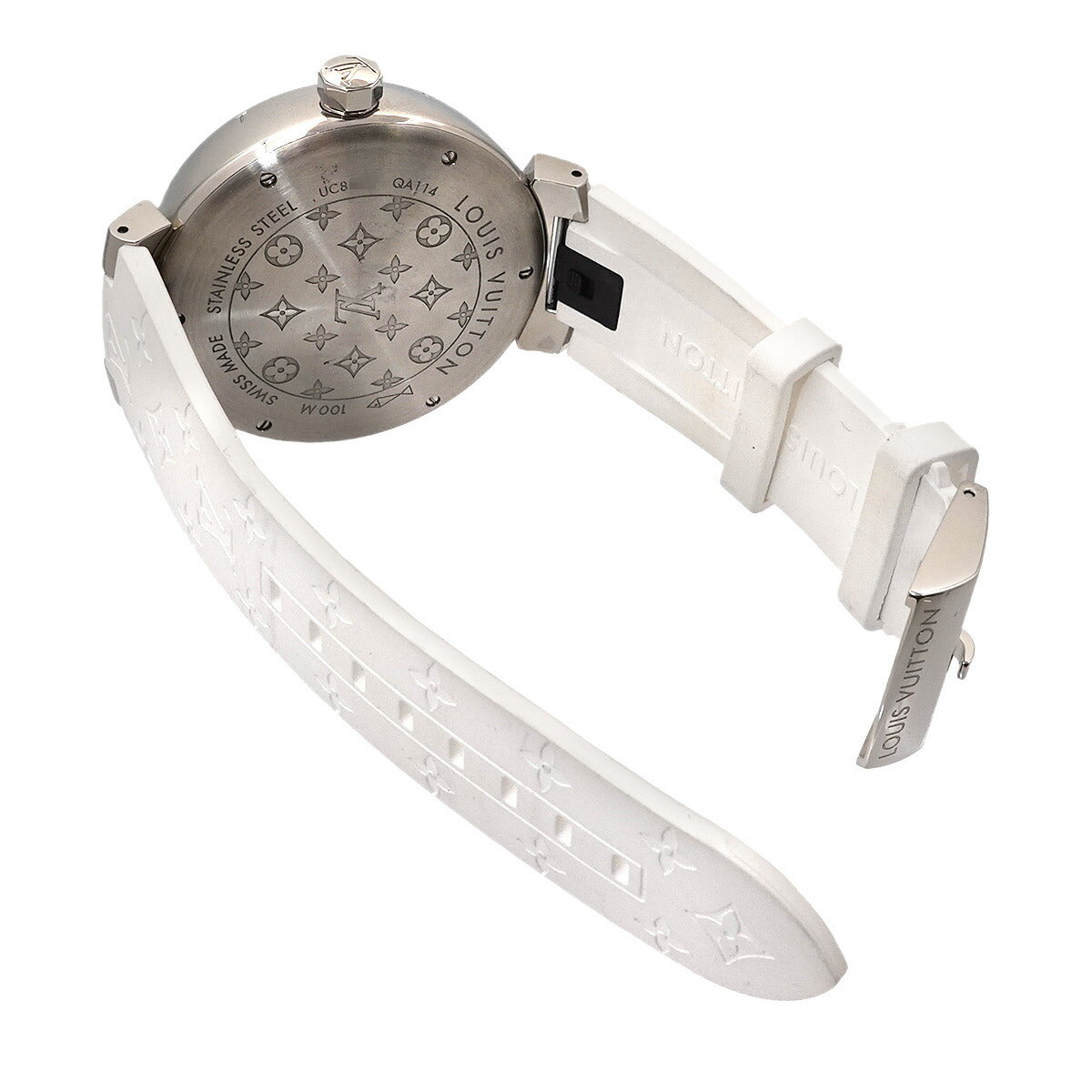 Tambour GM QA114 Quartz Monogram White Dial Mens