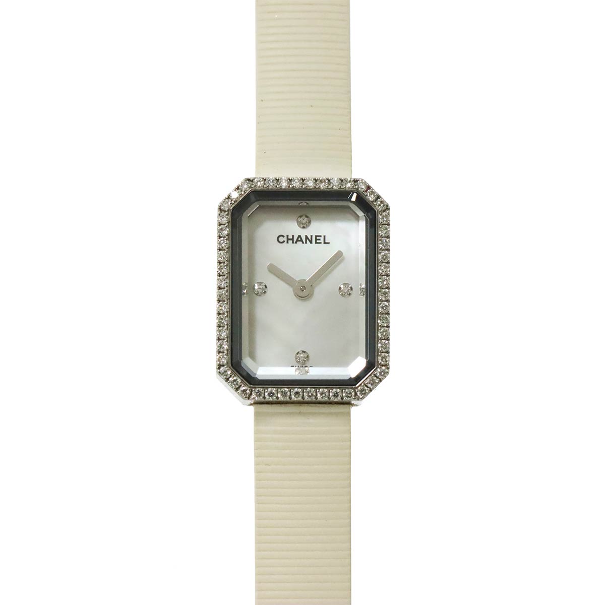 Premiere H2433 Diamond Bezel Rubber White Shell Dial Ladies