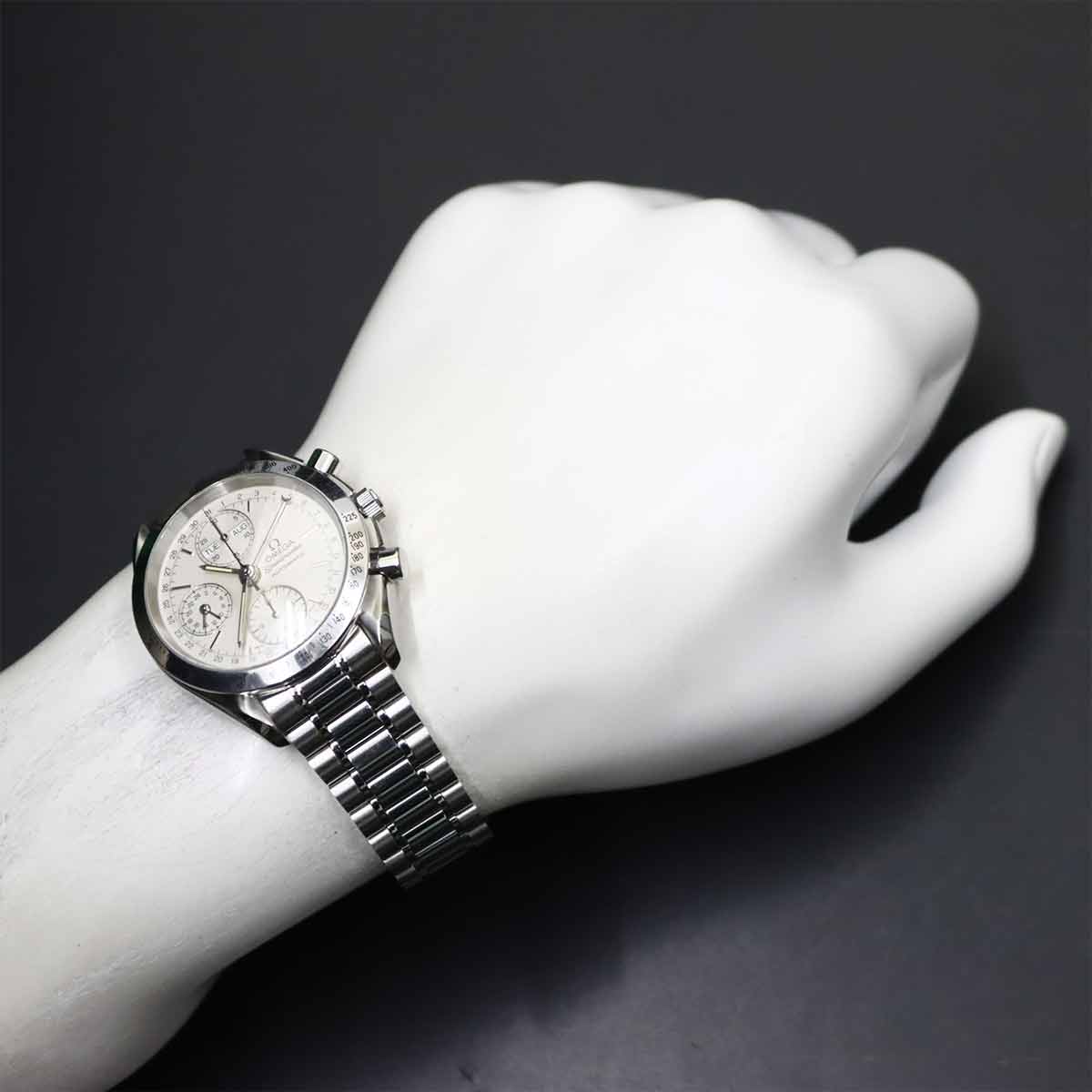 Speedmaster 3521 30 Triple calendar Chronograph Silver Dial