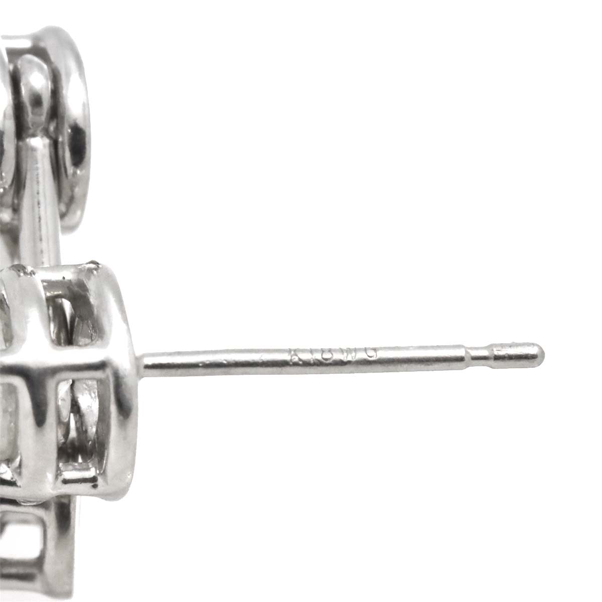 Diamond 0.55ct/0.55ct Earrings Pierced 18K K18 WG 750