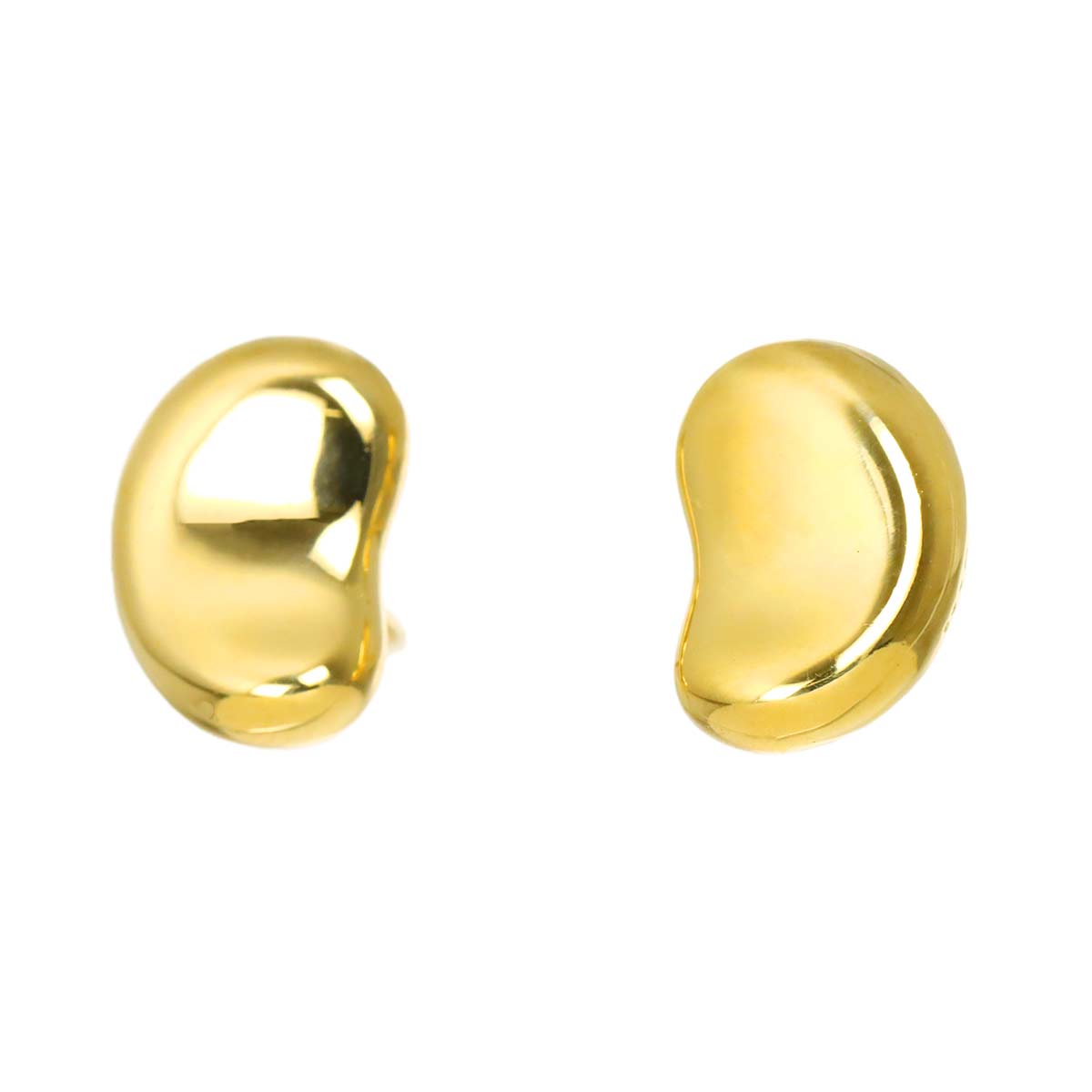 Bean Earrings Pierced 18K Yellow Gold 750
