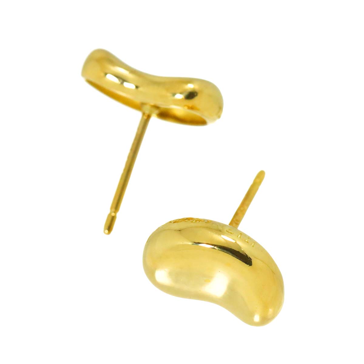 Bean Earrings Pierced 18K Yellow Gold 750
