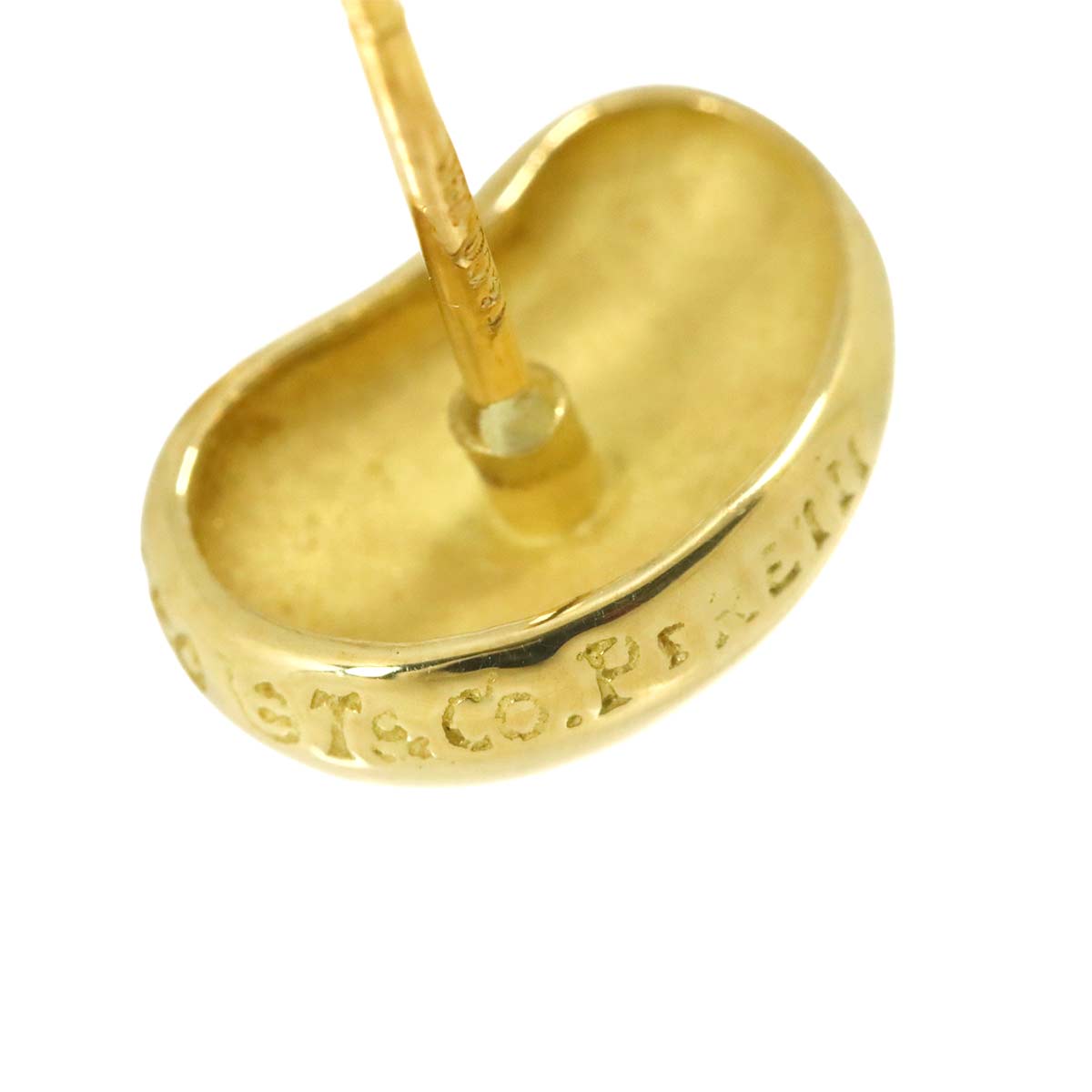 Bean Earrings Pierced 18K Yellow Gold 750