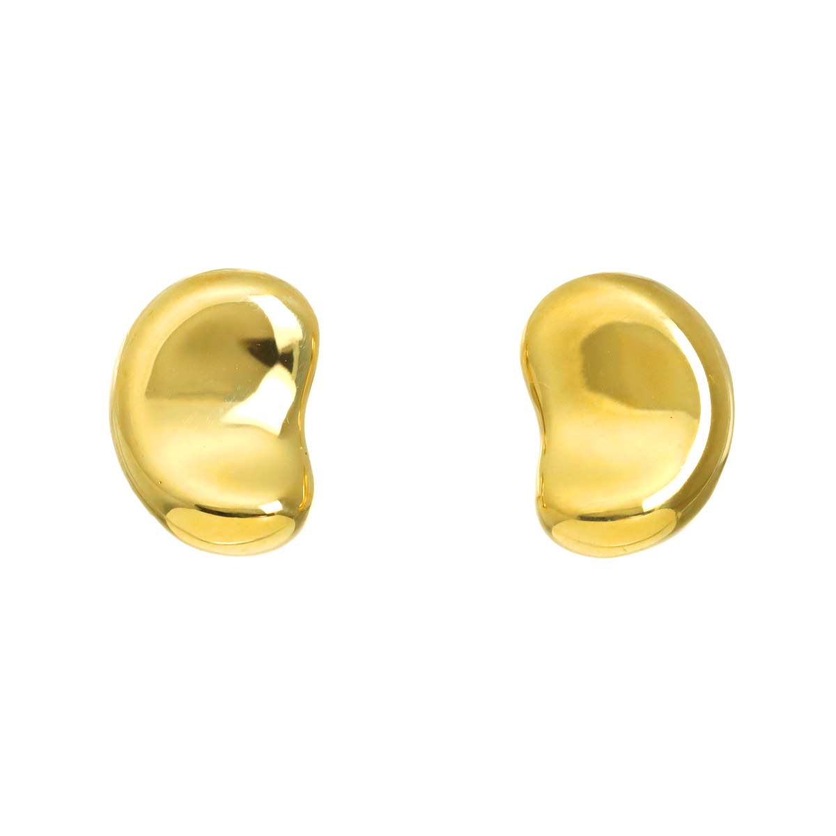 Bean Earrings Pierced 18K Yellow Gold 750