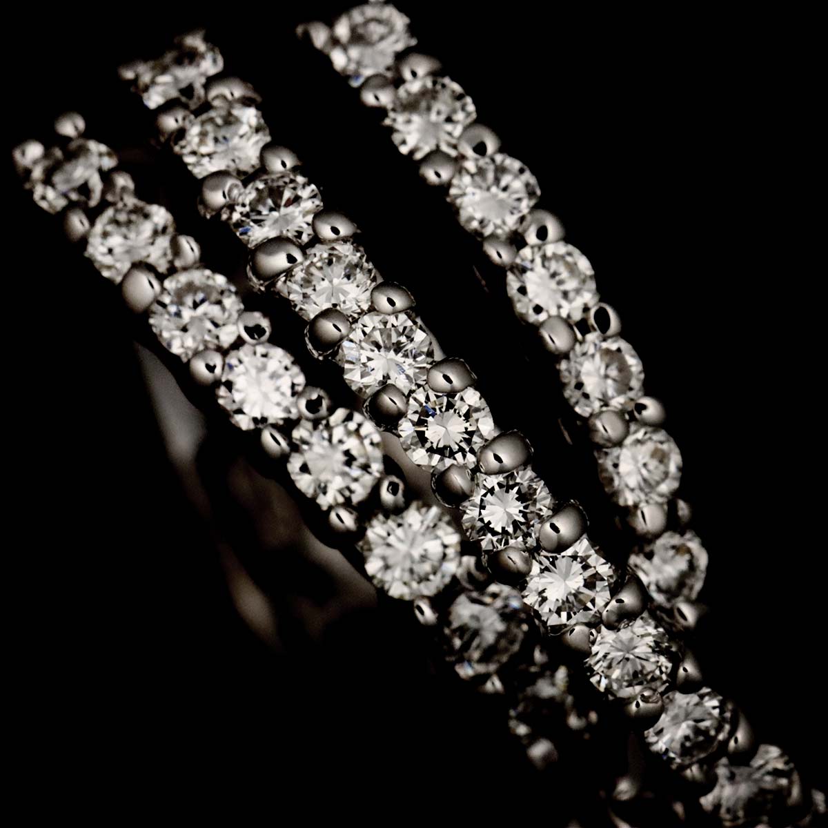 Diamond Ring 18K White Gold 750 size6(US)