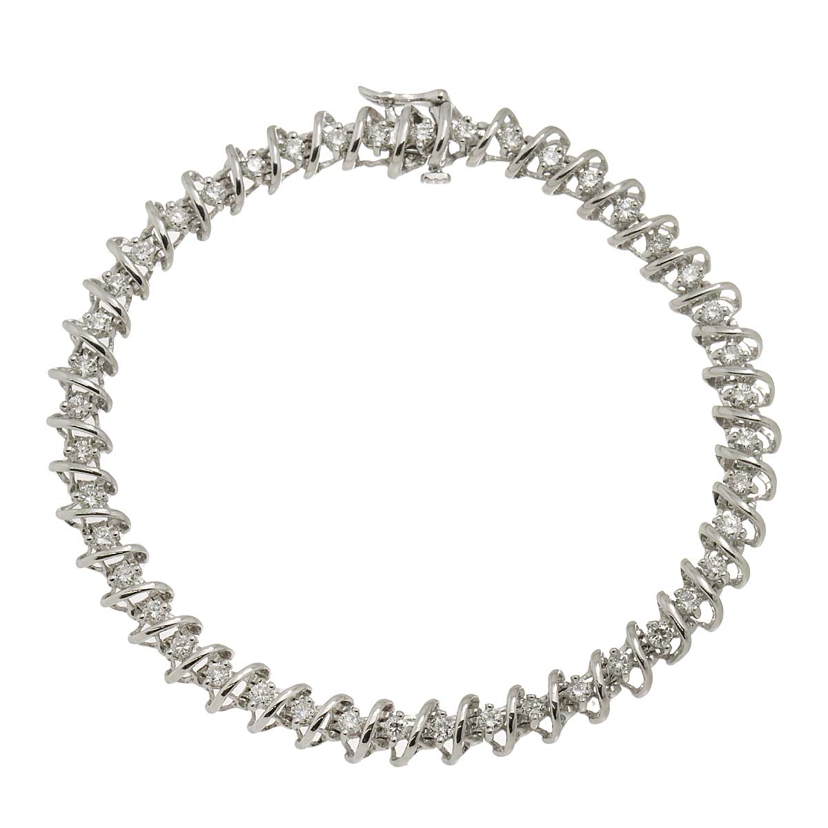 Diamond 2.00ct Bracelet 18K K18 WG White Gold 750