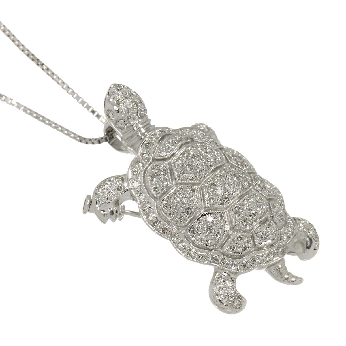 Diamond 2.08ct Necklace 18K K18 WG White Gold 750