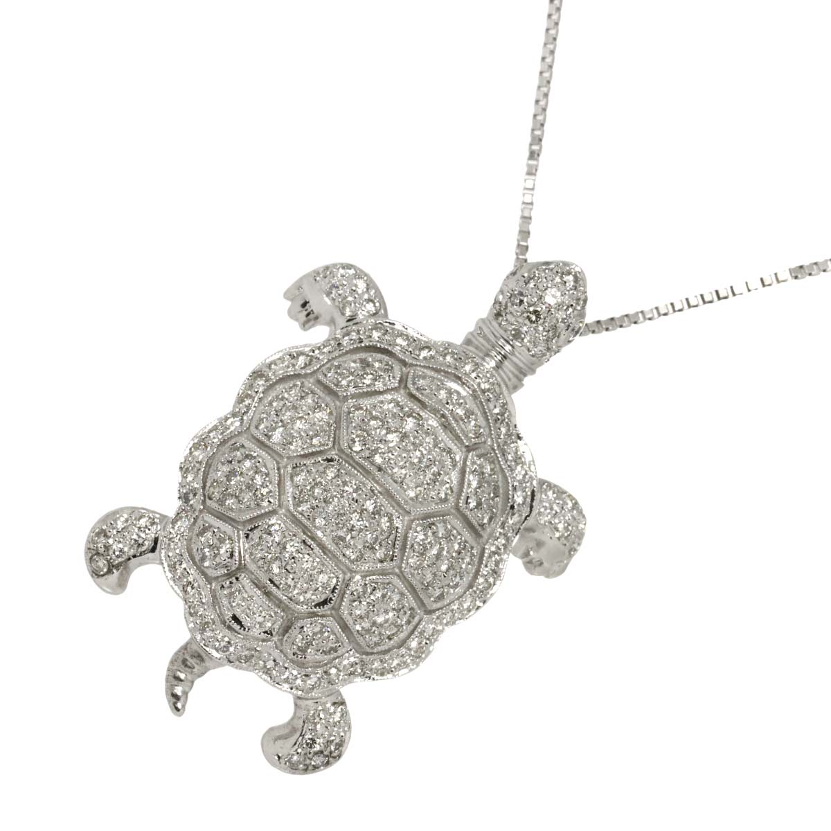 Diamond 2.08ct Necklace 18K K18 WG White Gold 750