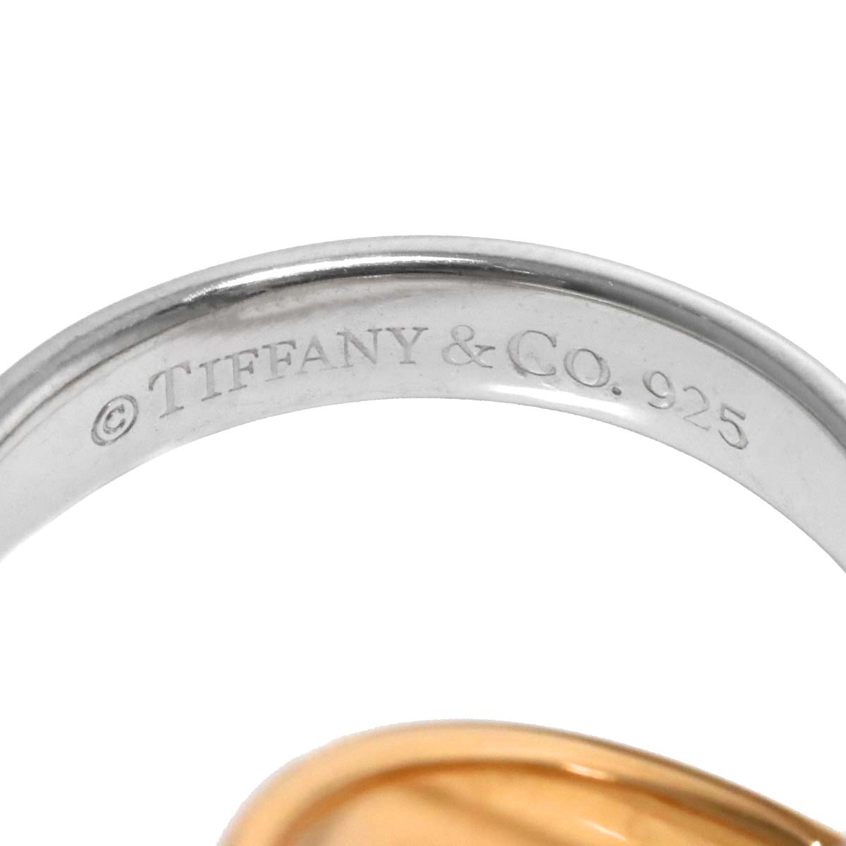 Interlocking Ring 18K PG 750 Silver 925 size4.75-5(US)