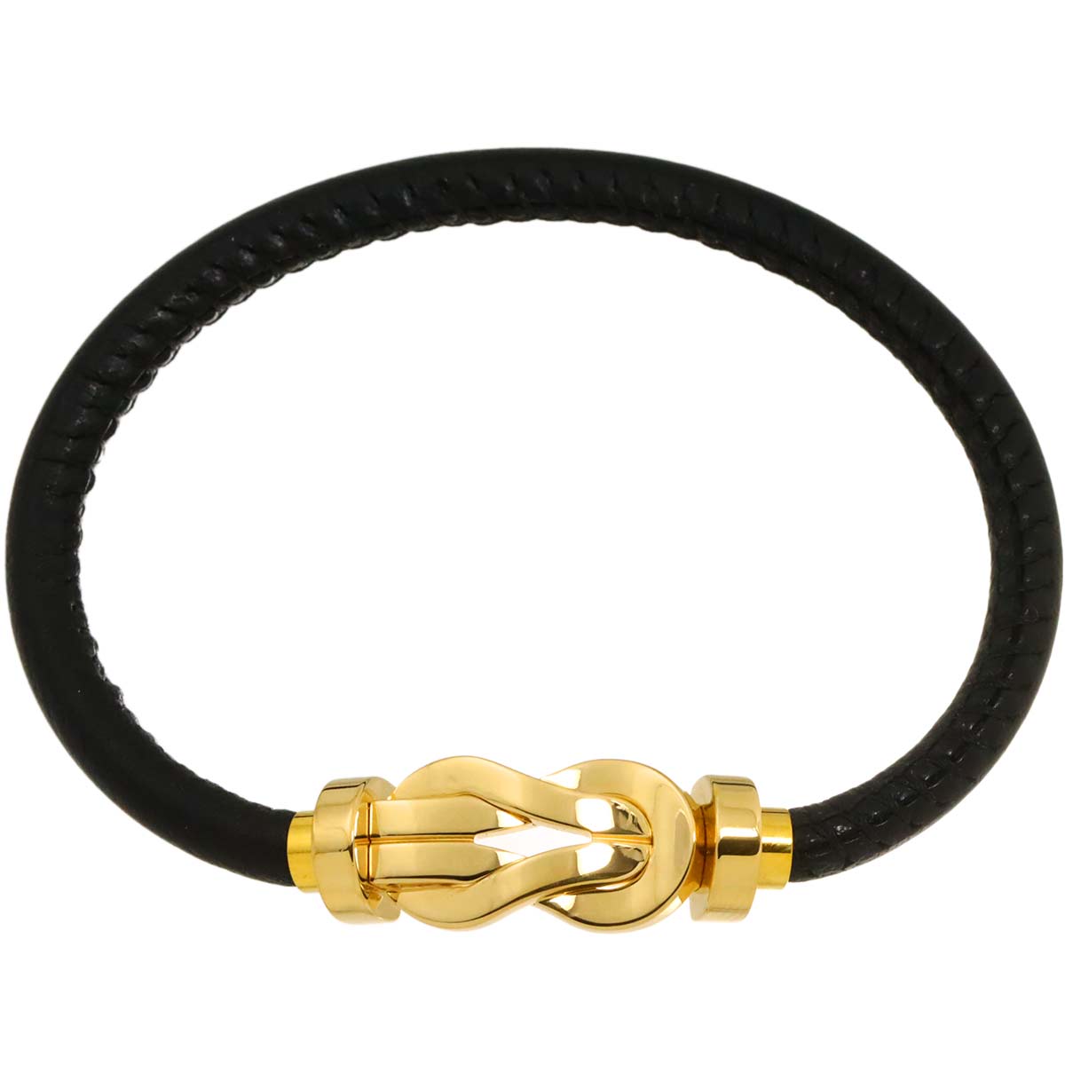 Chance Infini Bracelet LM 18K Yellow Gold 750 leather Steel Size17