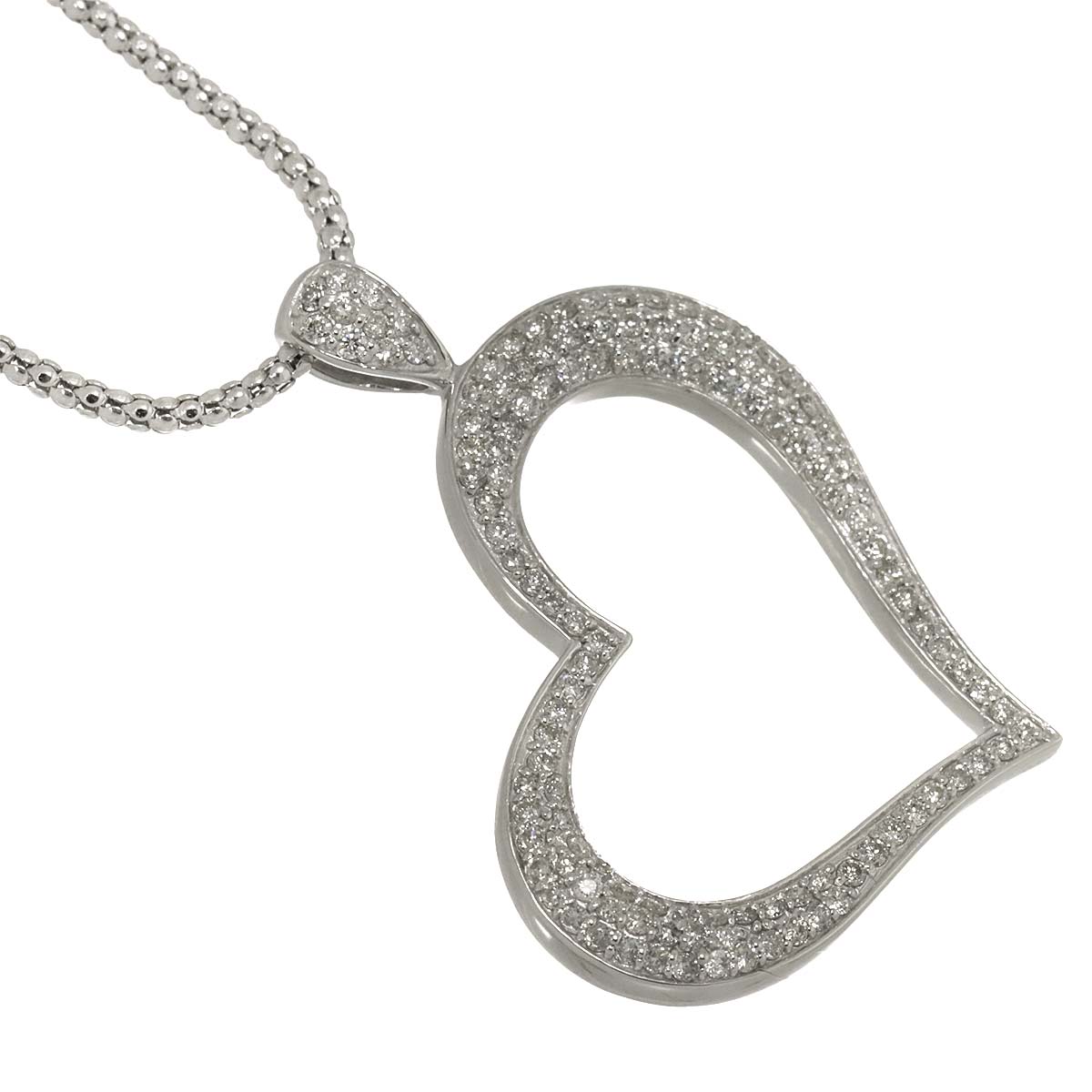 Diamond 1.00ct Necklace 18K WG White Gold 750