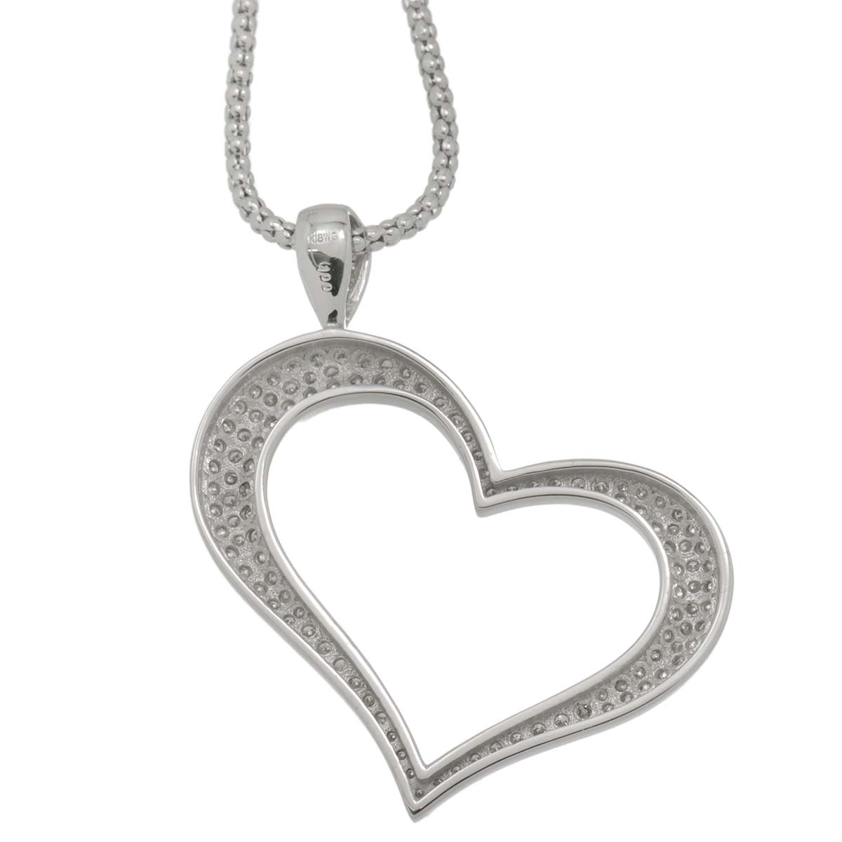 Diamond 1.00ct Necklace 18K WG White Gold 750