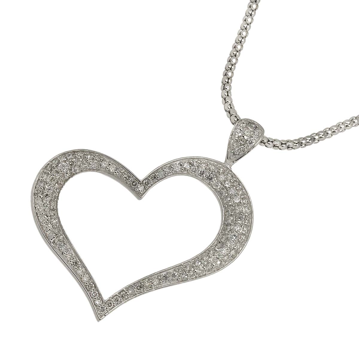 Diamond 1.00ct Necklace 18K WG White Gold 750